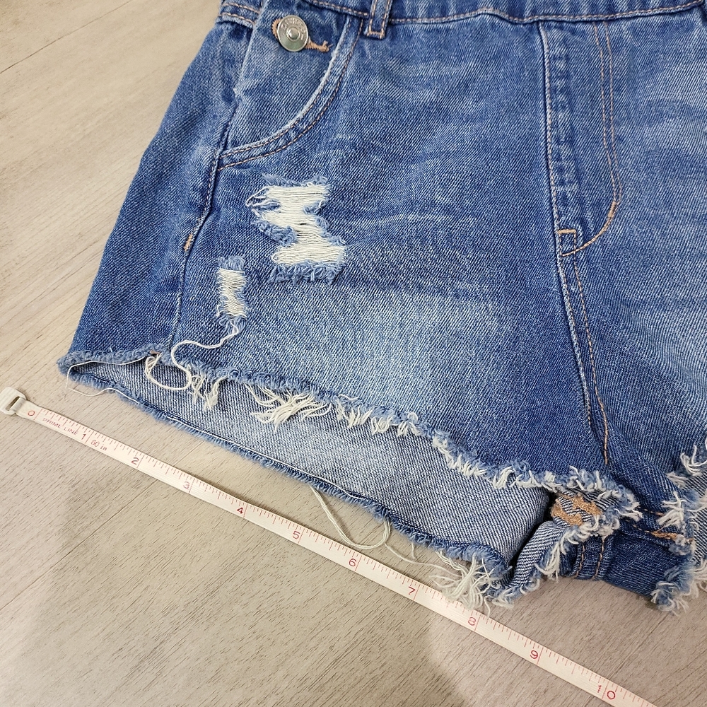 💯 cotton Bootie short jean overalls - Picture 3 of 13